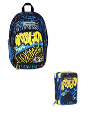 School Pack Zaino Dual Più Astuccio Completo 3 Zip Hidden Spot Boy