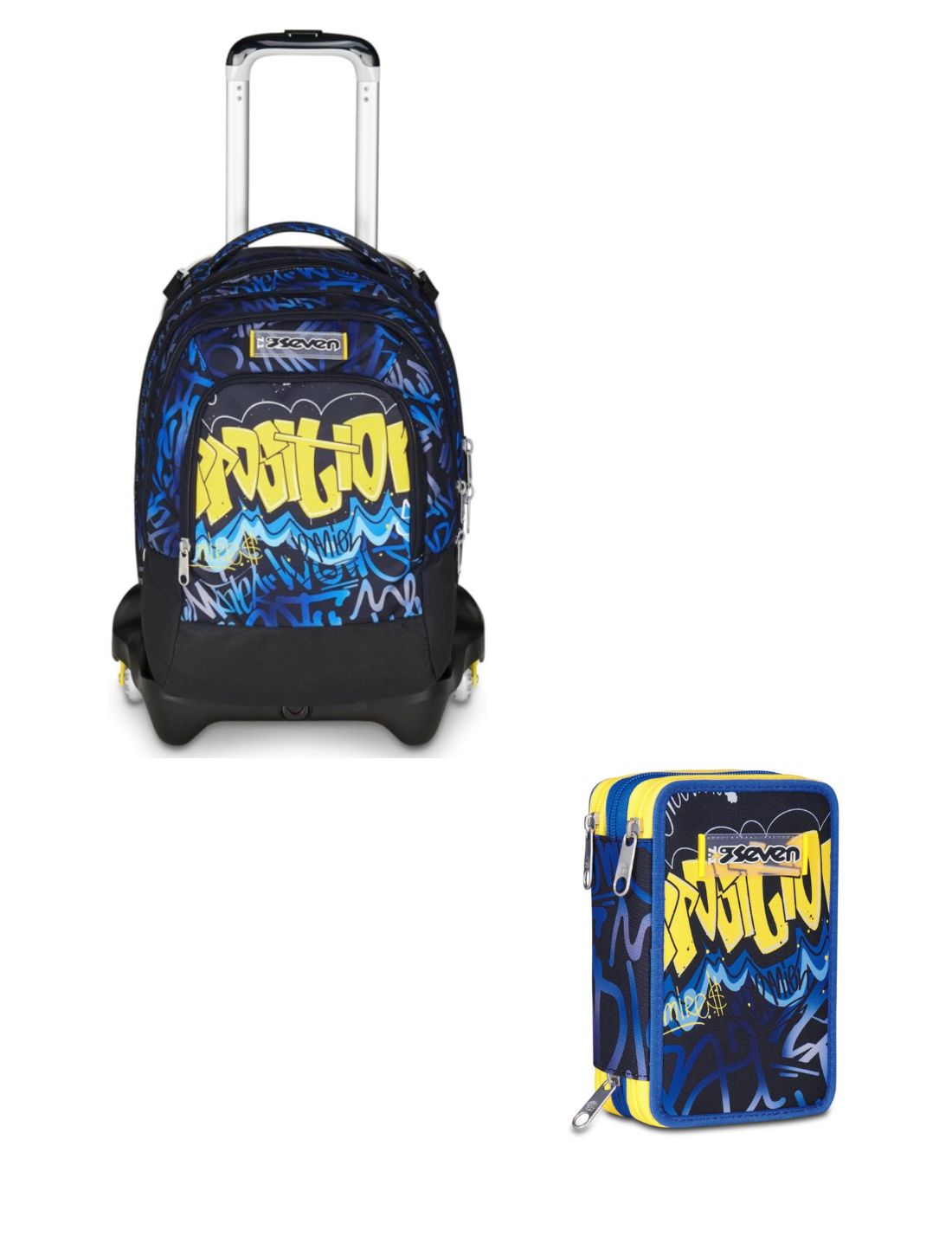 School Pack Trolley Più Astuccio Completo 3 Zip Hidden Spot Boy
