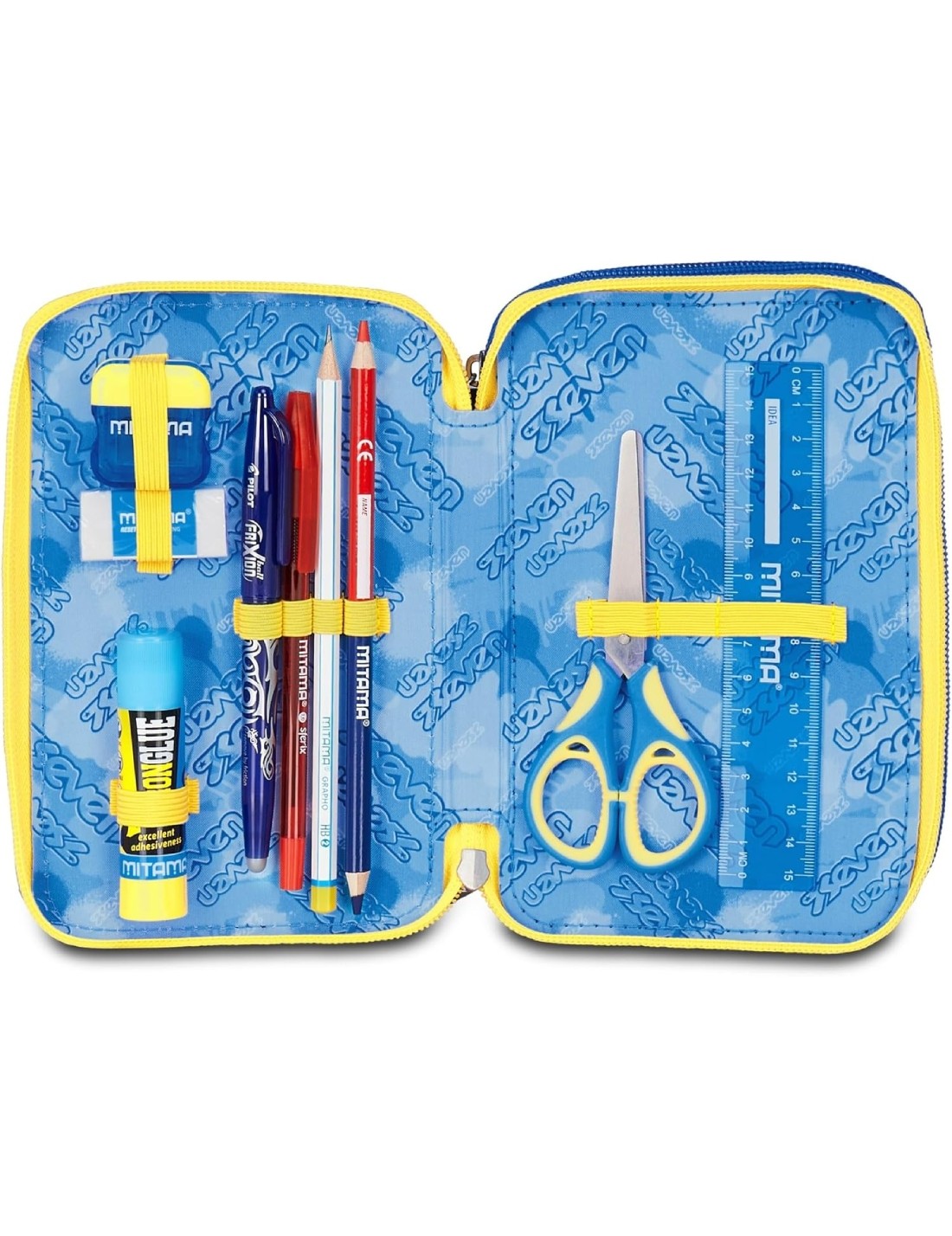 School Pack Zaino Dual Detach Più Astuccio Completo 3 Zip Hidden Spot Boy