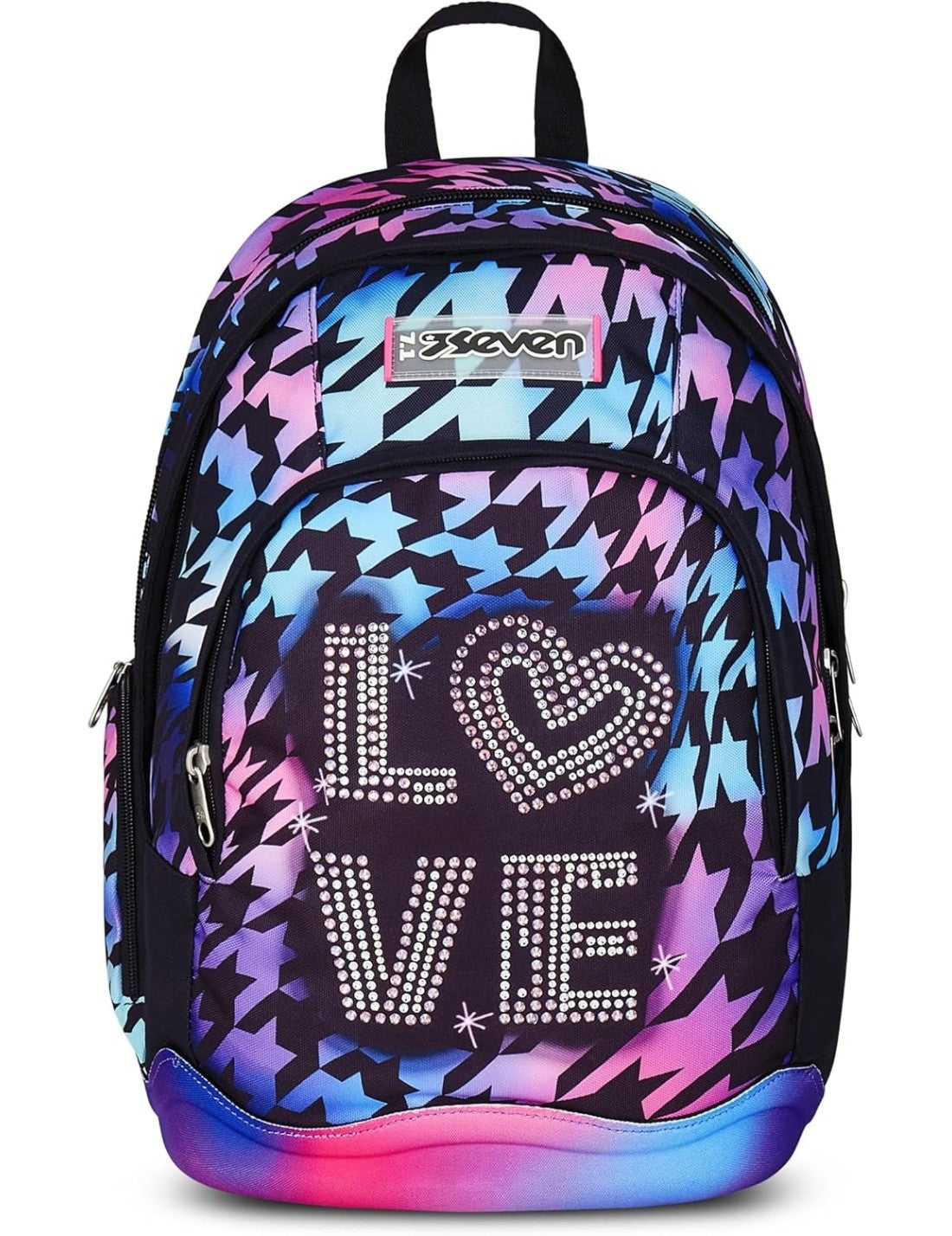 School Pack Zaino Dual Più Astuccio Completo 3 Zip Glow Love