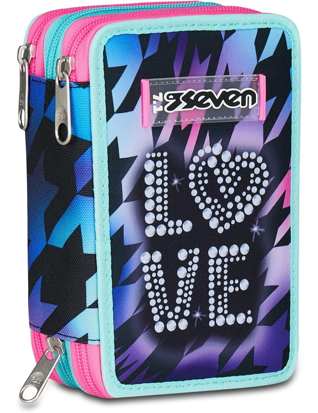 School Pack Zaino Dual Più Astuccio Completo 3 Zip Glow Love