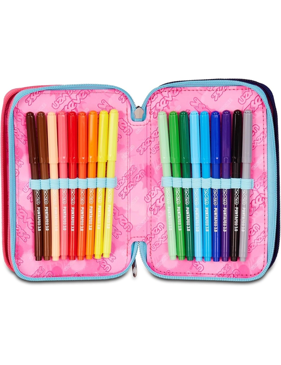 School Pack Zaino Dual Detach Più Astuccio Completo 3 Zip Shady Dye Girl