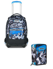 School Pack Trolley Detach Più Astuccio Completo 3 Zip Quick Graffiti Boy