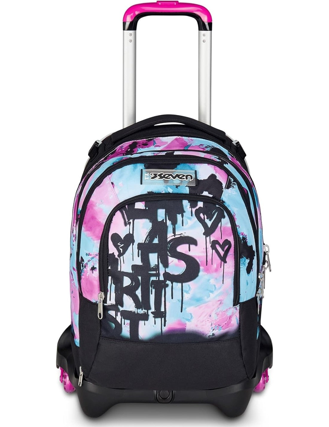 School Pack Trolley Detach Più Astuccio Completo 3 Zip Quick Graffiti Girl