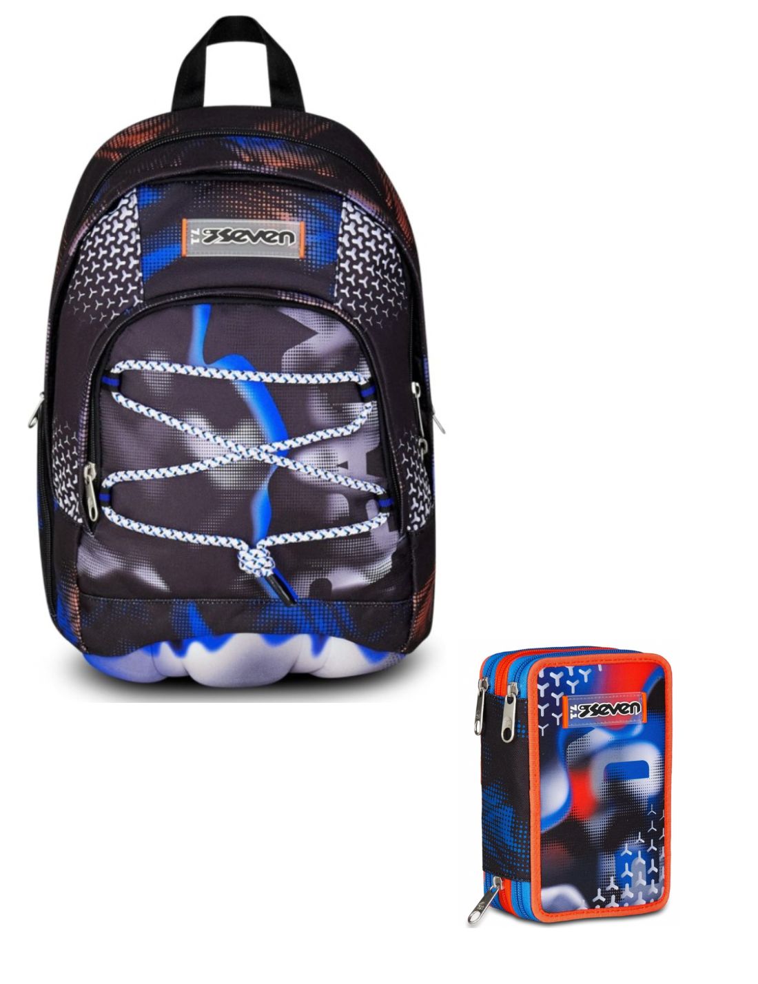 School Pack Zaino Optical Più Astuccio Completo 3 Zip Shade Boy