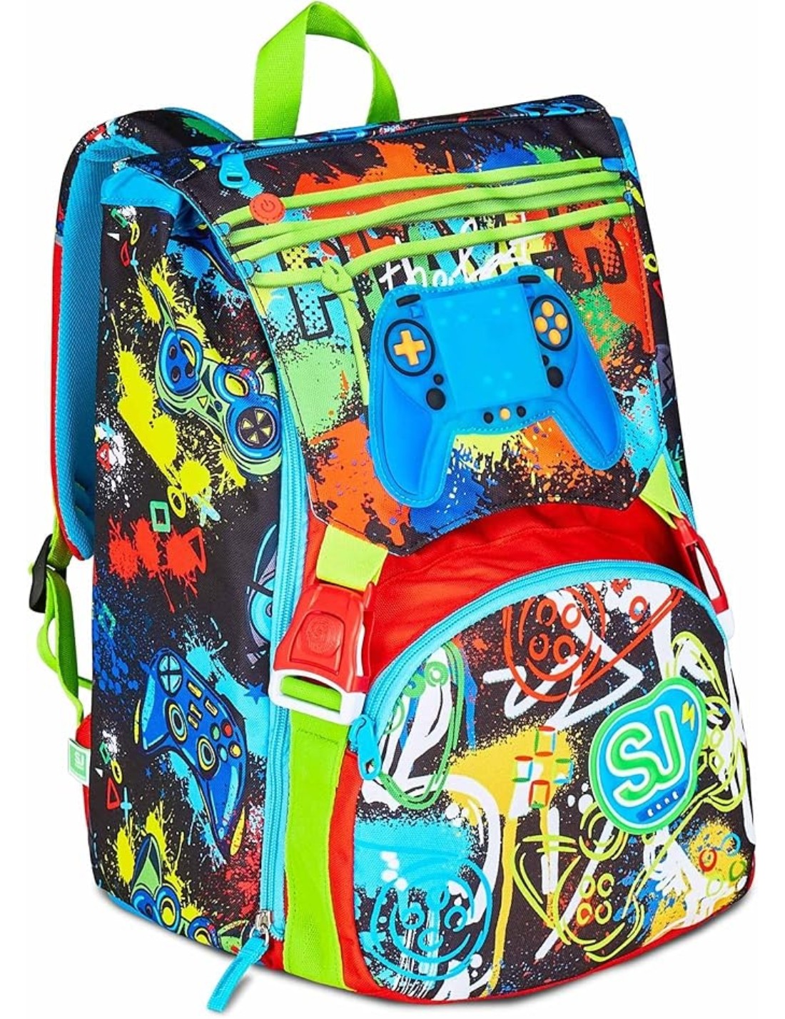 School Pack Zaino Sdoppiabile Più Astuccio Completo 3 Zip Game Led Boy