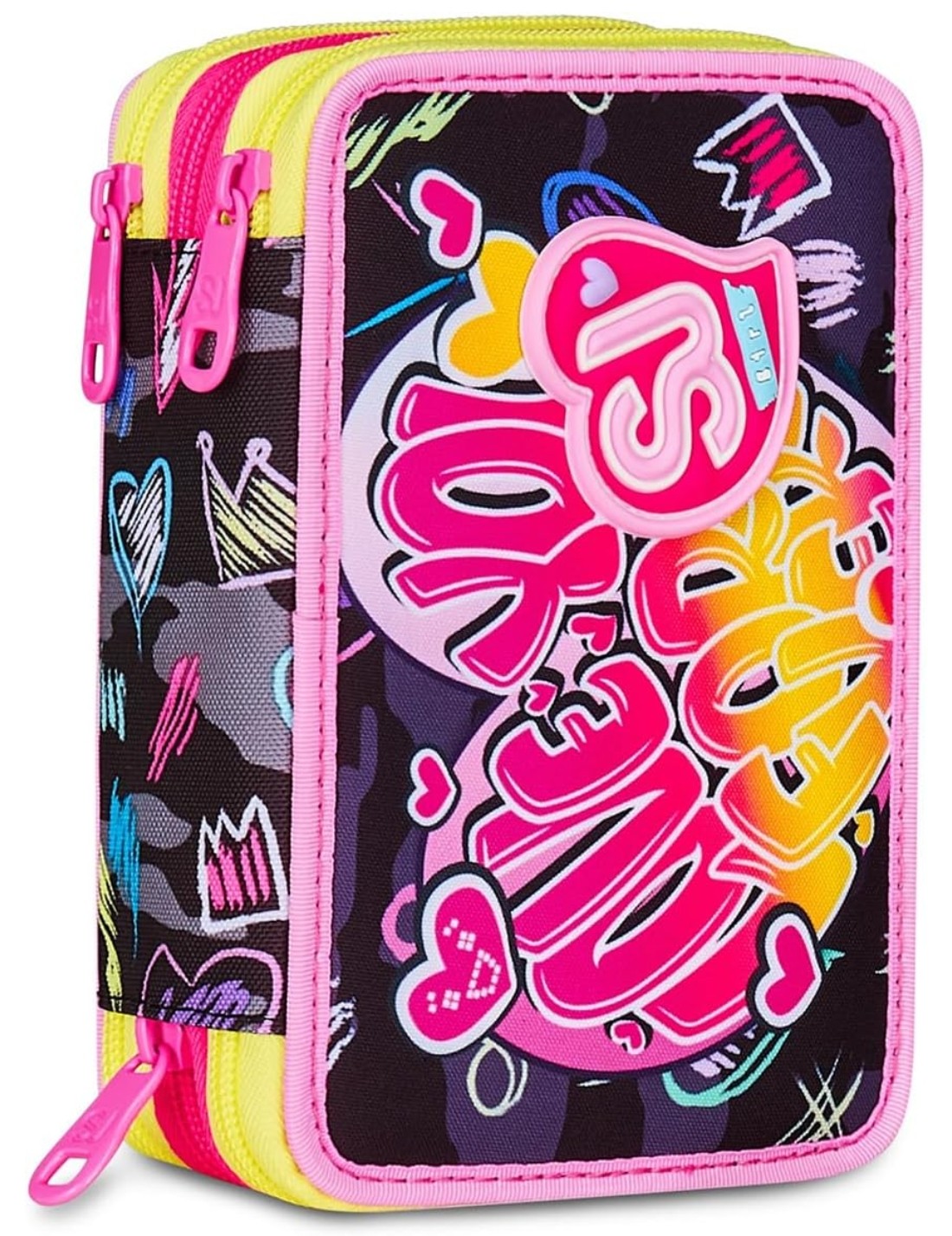 School Pack Zaino Sdoppiabile Più Astuccio Completo 3 Zip Game Led Girl