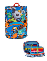 School Pack Zaino Sdoppiabile Più Astuccio Completo Speed Pad Tinypatch Boy