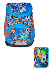 School Pack Soft Plus Più Astuccio Completo 3 Zip Tinypatch Boy