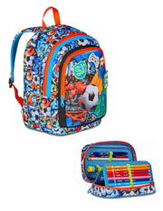 School Pack Zaino Advanced Più Astuccio Completo Speed Pad Tinypatch Boy