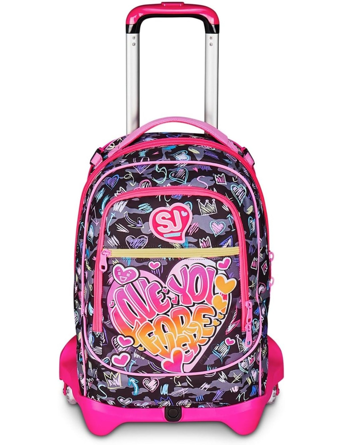 School Pack Trolley 3WD Più Astuccio Completo Speed Pad Game Led Girl