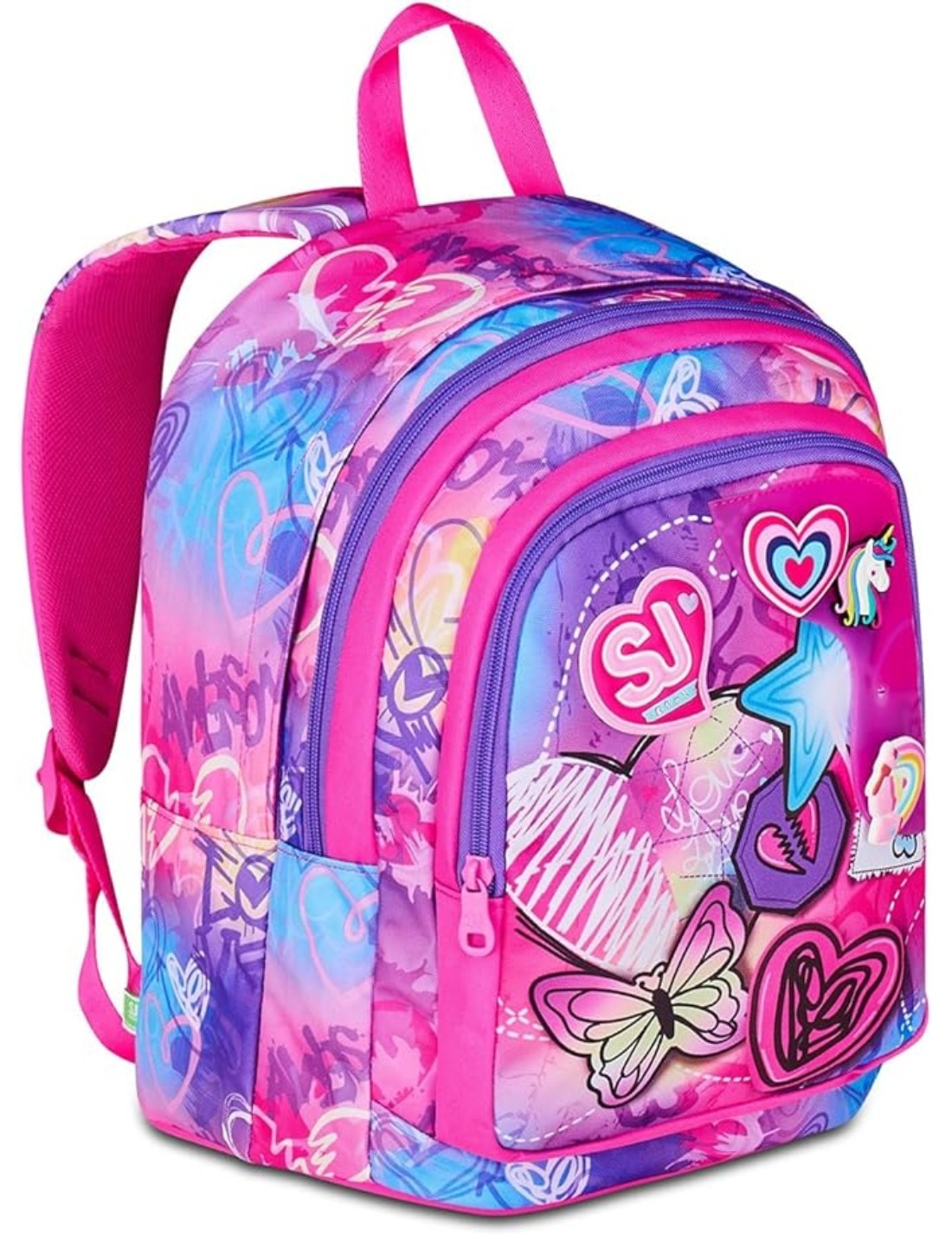 School Pack Zaino Advanced Più Astuccio Completo 3 Zip Tinypatch Girl