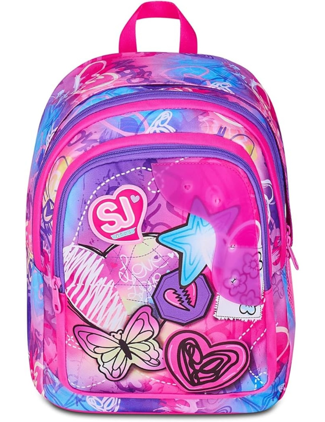 School Pack Zaino Advanced Più Astuccio Completo 3 Zip Tinypatch Girl