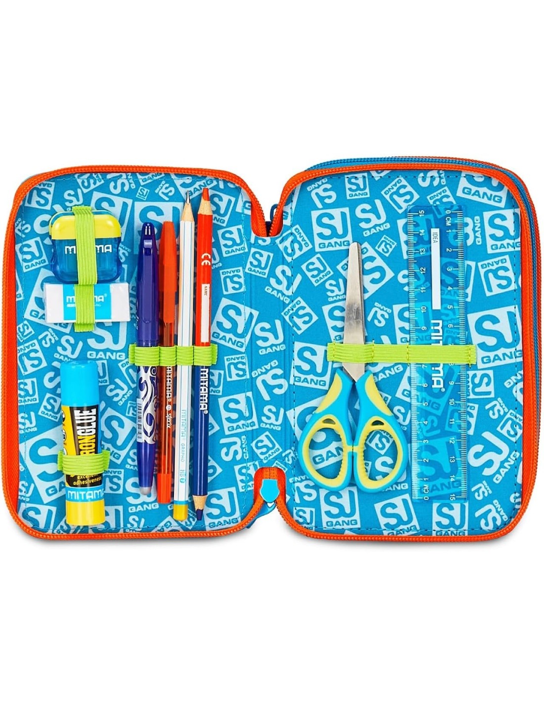 School Pack Trolley 3WD Più Astuccio Completo 3 Zip Tinypatch Boy