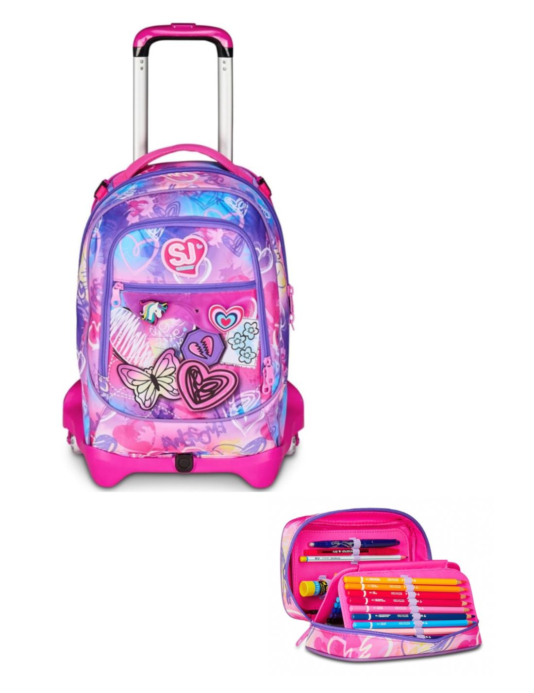 School Pack Trolley Più Astuccio Completo Speed Pad Tinypatch Girl