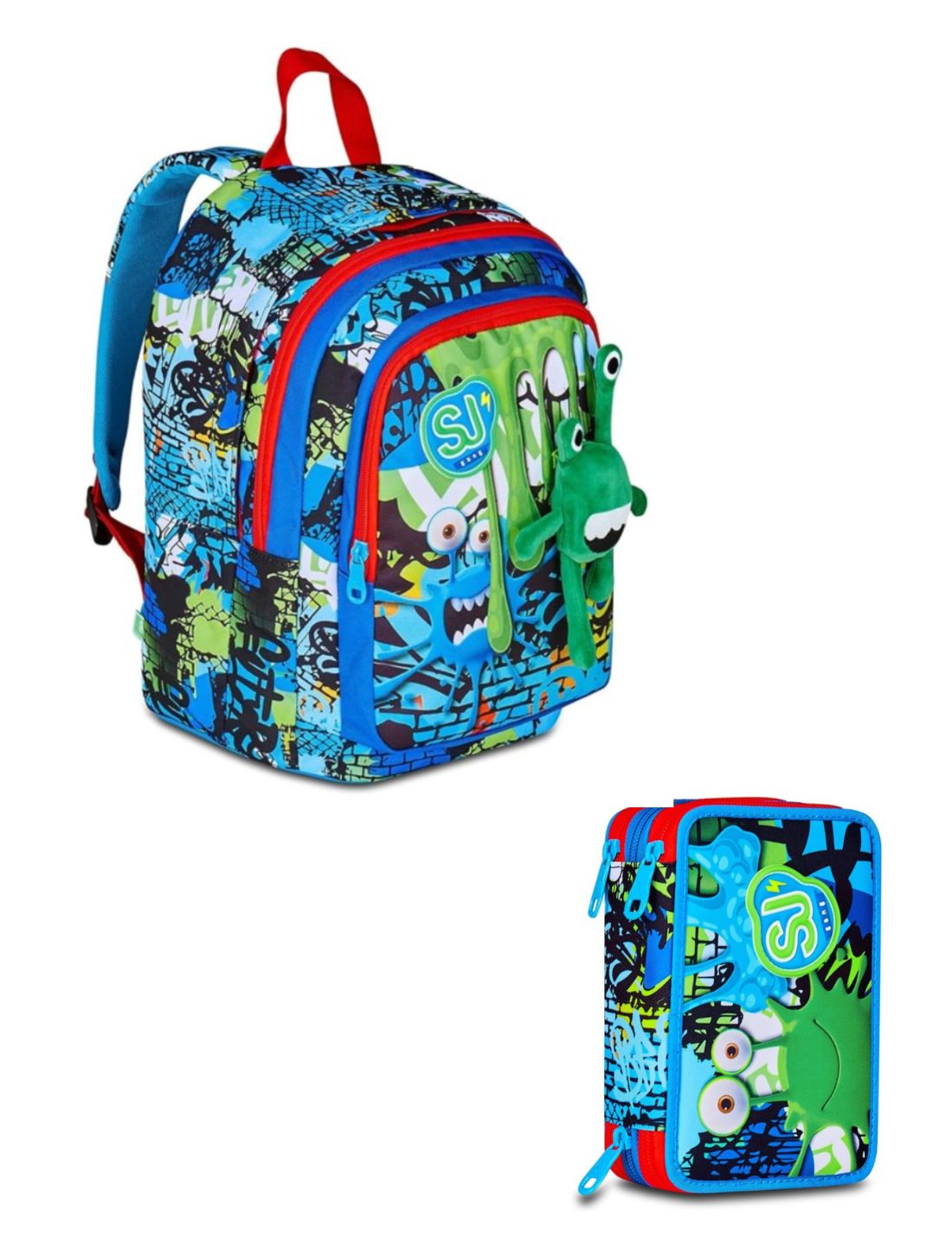 School Pack Zaino Advanced Più Astuccio Completo 3 Zip Fantasys Boy