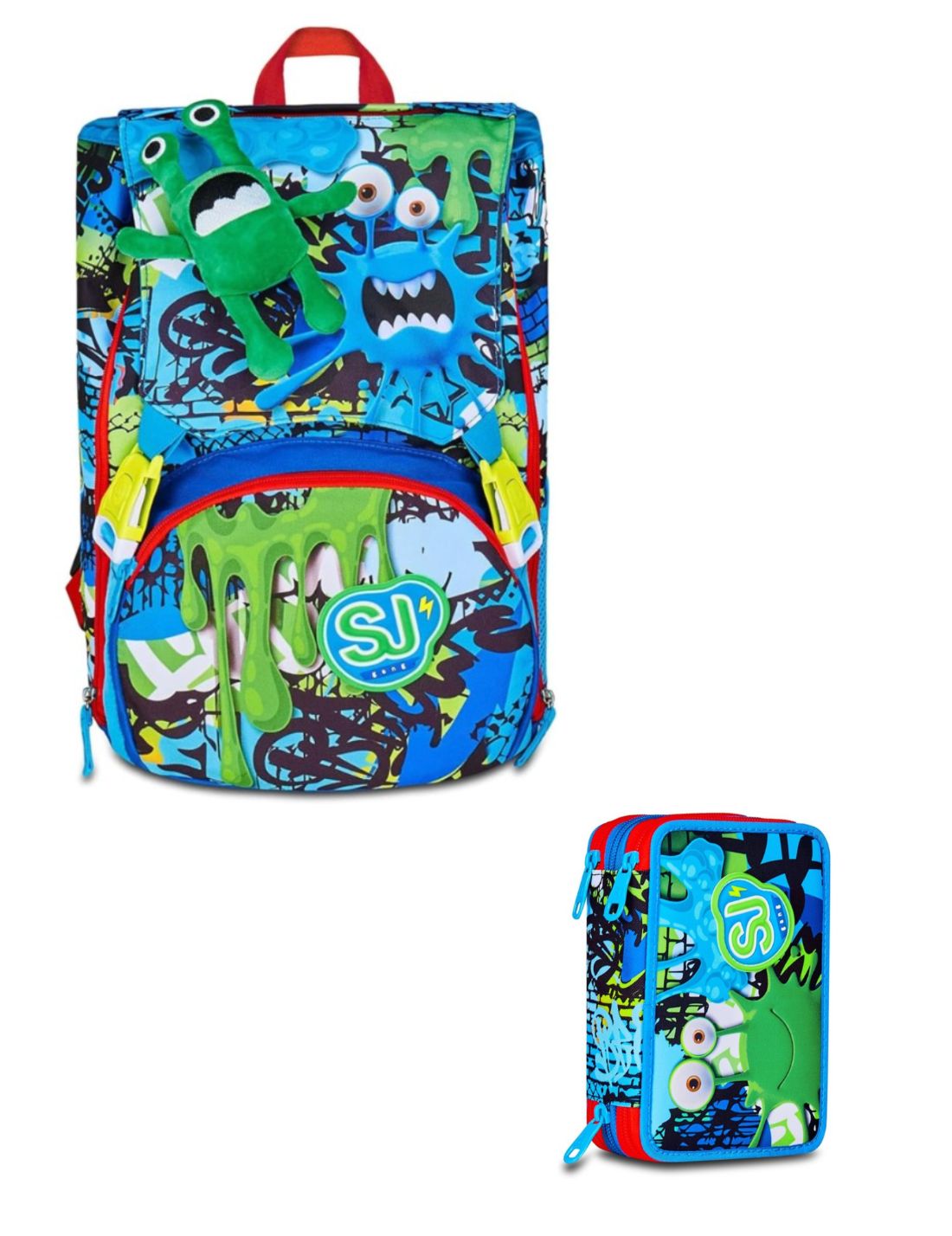 School Pack Zaino Sdoppiabile Più Astuccio Completo 3 Zip Fantasys Boy