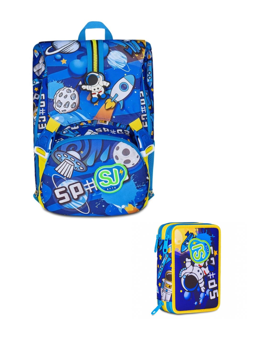 School Pack Zaino Sdoppiabile Più Astuccio Completo 3 Zip Flyrocket Boy