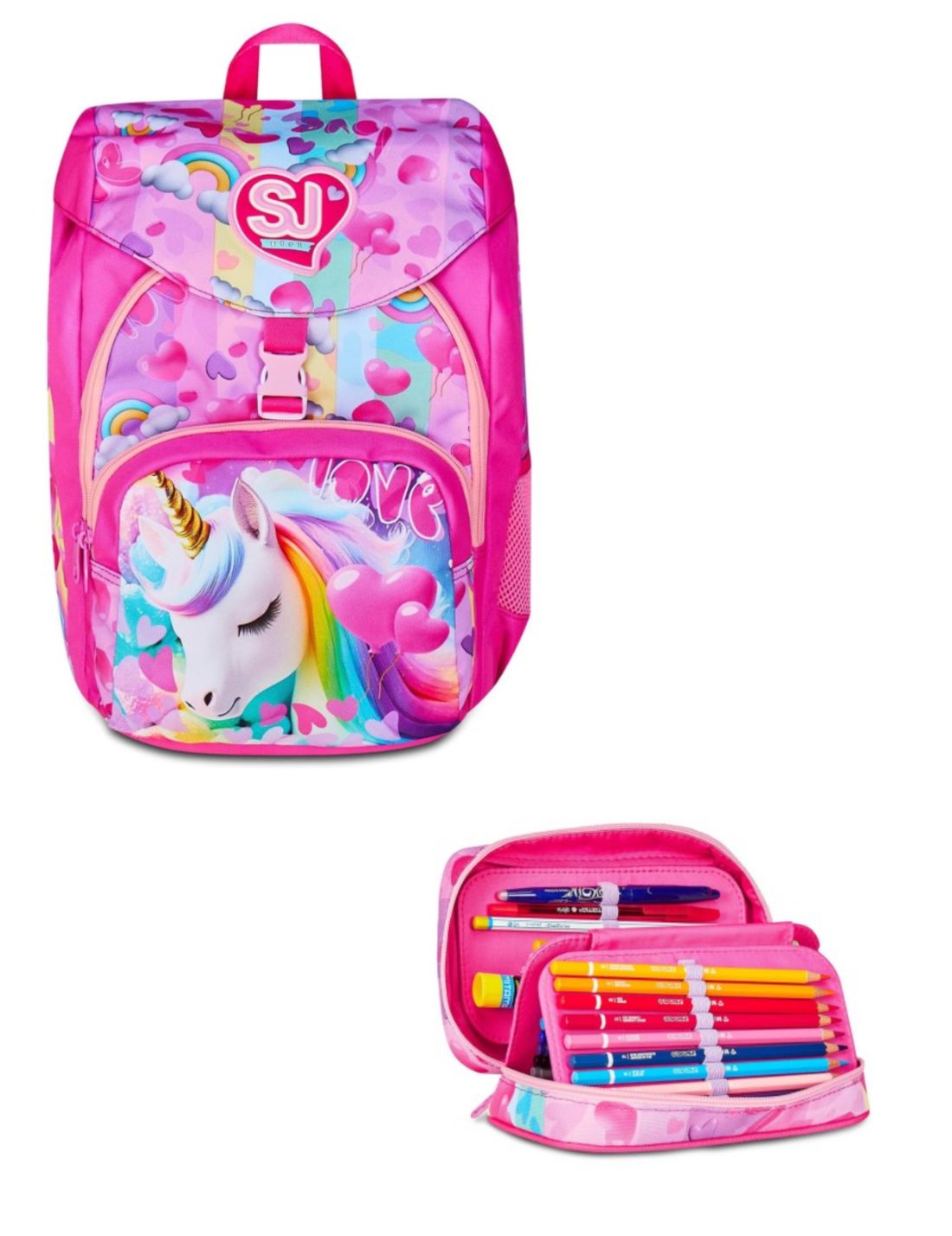 School Pack Zaino Primino Più Astuccio Completo Speed Pad Flyunicorn Girl