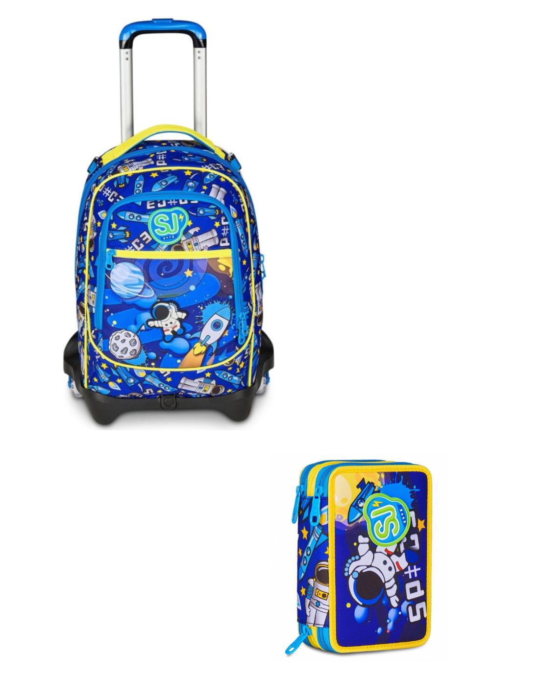 School Pack Trolley Più Astuccio Completo 3 Zip Flyrocket Boy