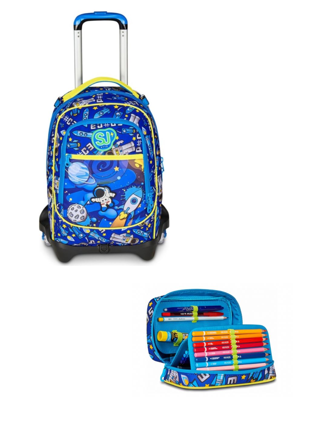 School Pack Trolley Più Astuccio Completo Speed Pad Flyrocket Boy
