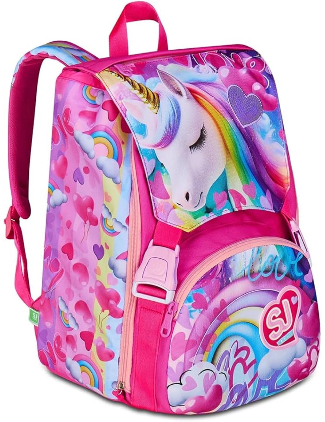 School Pack Zaino Sdoppiabile Più Astuccio Completo 3 Zip Flyunicorn Girl