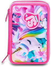 School Pack Zaino Primino Più Astuccio Completo 3 Zip Flyunicorn Girl