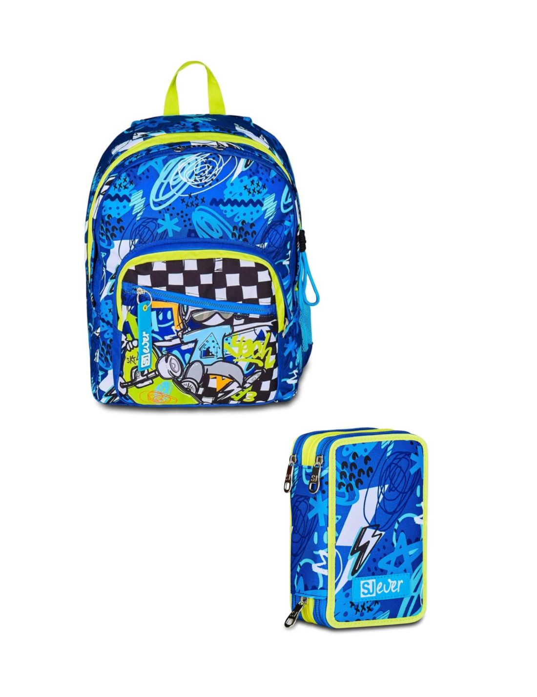 School Pack Zaino Più Astuccio Completo 3Zip Skate Boy