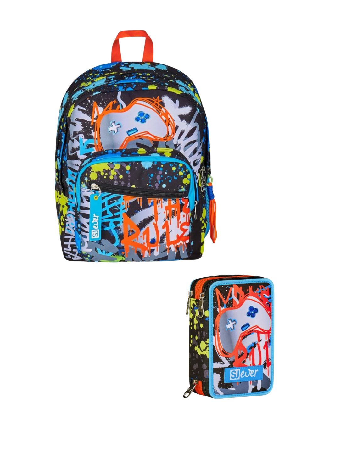 School Pack Zaino Più Astuccio Completo 3Zip Rules Boy