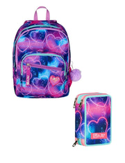 School Pack Zaino Più Astuccio Completo 3Zip Multiheart Girl