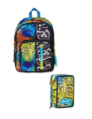 School Pack Zaino Doppio Scomparto Più Astuccio Completo 3 Zip Writer Boy