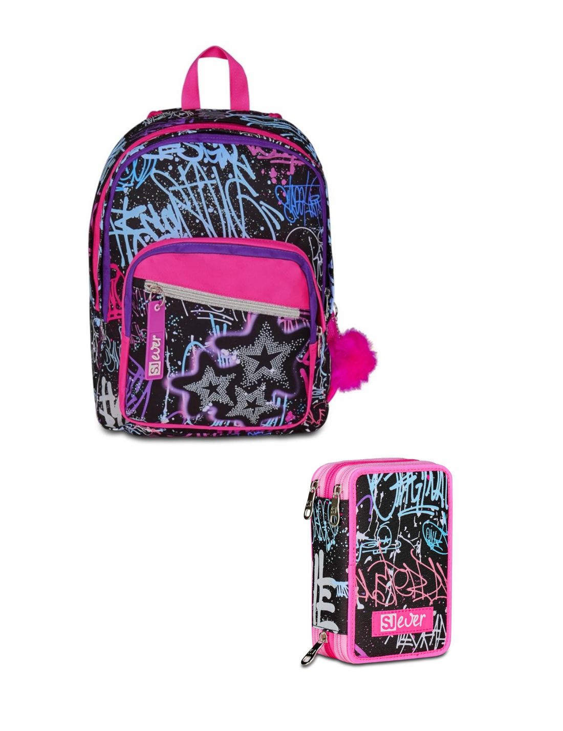 School Pack Zaino Più Astuccio Completo 3Zip Fixstar Girl