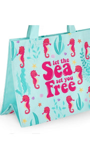 Legami Borsa Mare In Cotone Azzurra Cavalluccio Marino