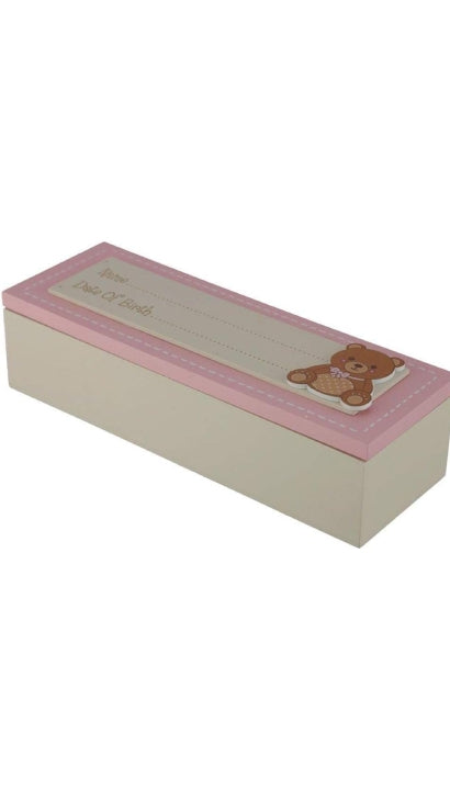 Scatola Dei Ricordi Rosa Orso Teddy Bambino