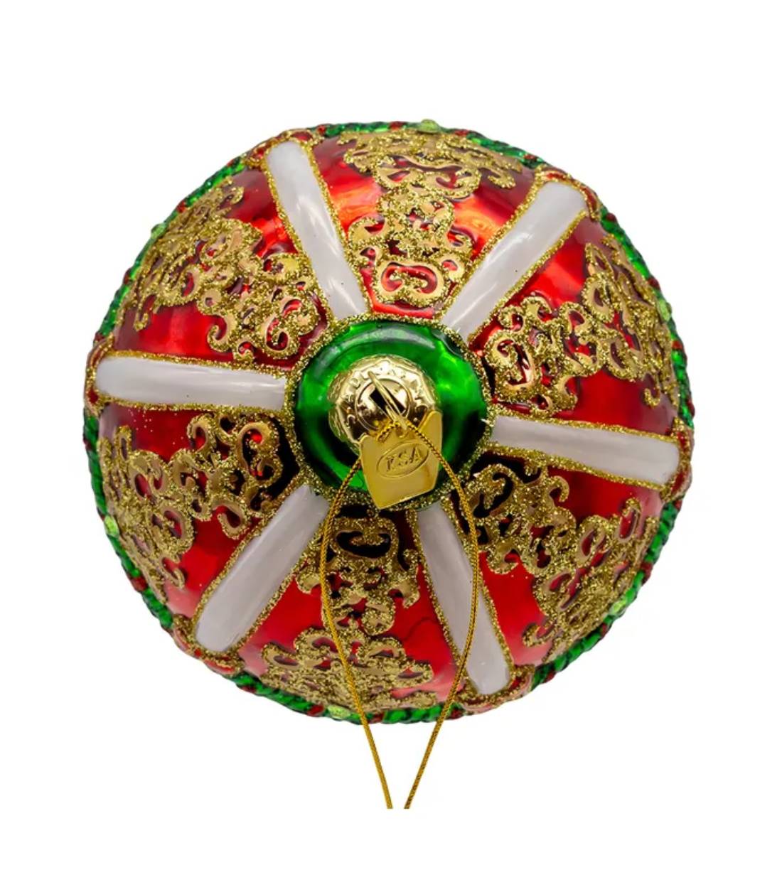 Addobbo Albero Di Natale In Vetro Mongolfiera Glitterata 15cm