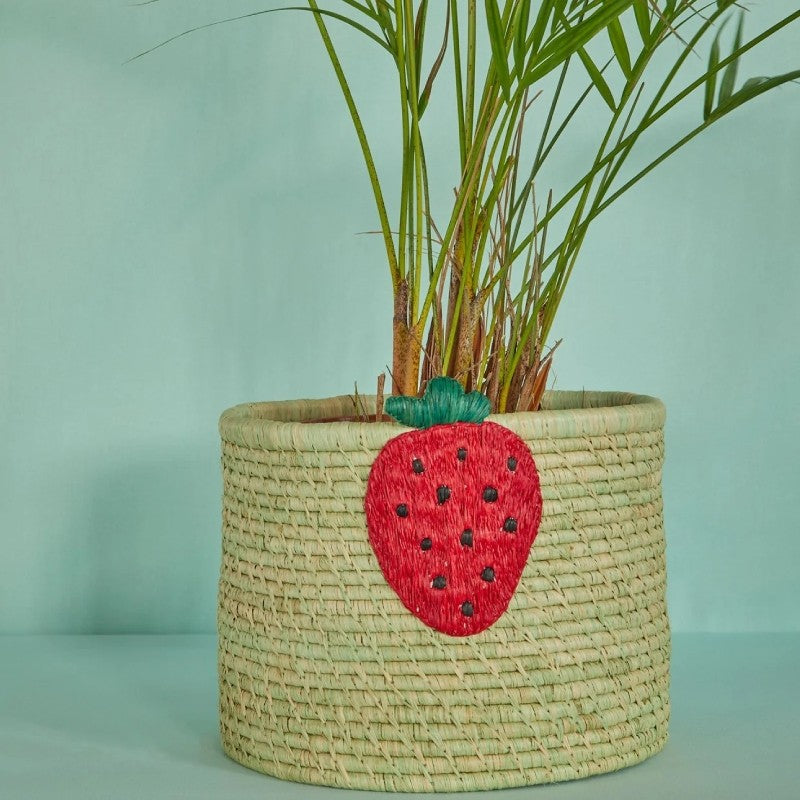 Rice Cesto Coprivaso Rafia Fragola 35cm