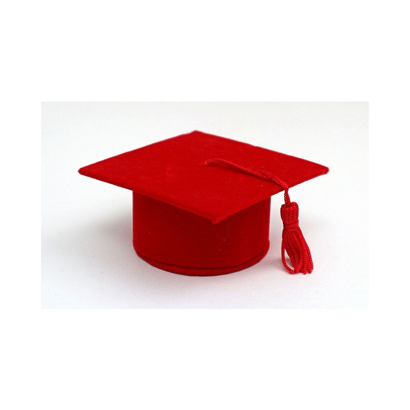 Scatola Portaconfetti Tocco Laurea Velluto Rosso