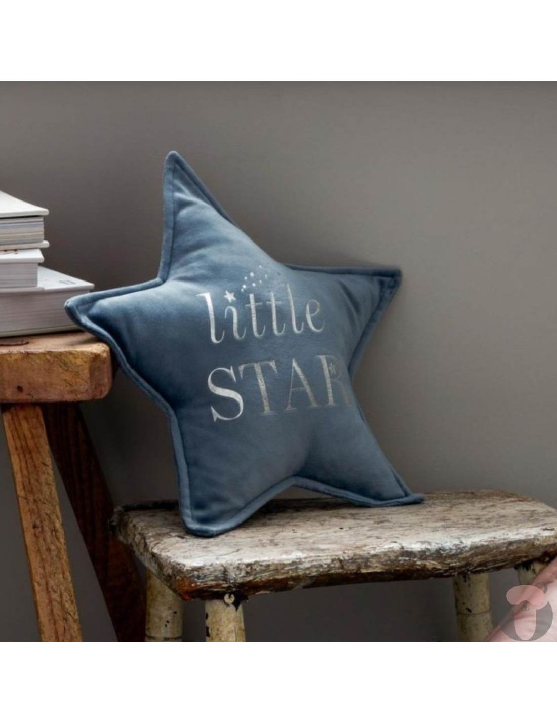 Cuscino A Stella Little Star Grigio Velluto