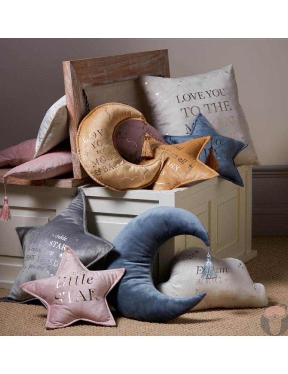 Cuscino A Stella Little Star Grigio Velluto