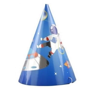 Cappelli Cono Carta Festa Colorati Spazio 6Pz.