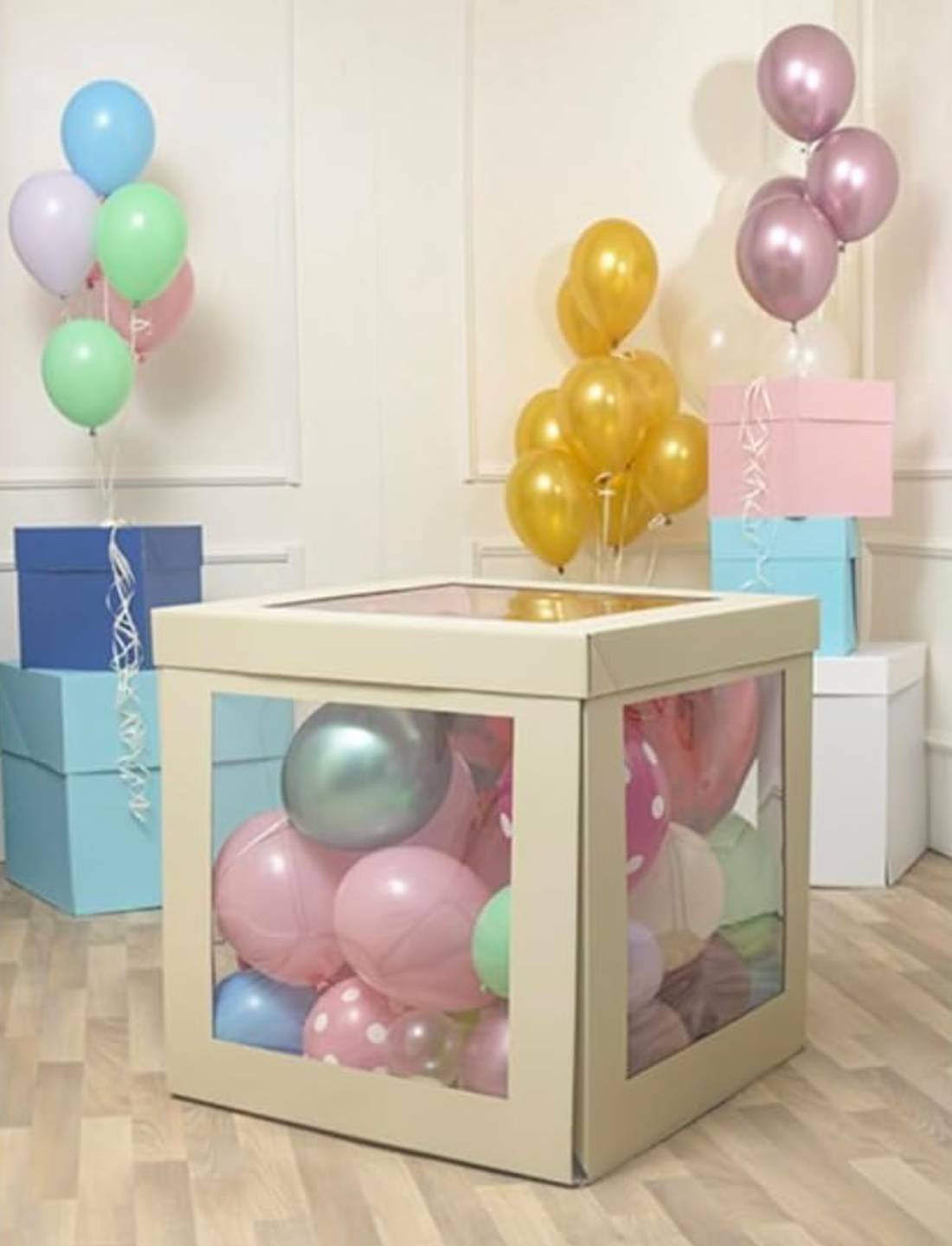 Scatola Regalo Box Surprise Quadrata Con Finestra 50x50x50cm