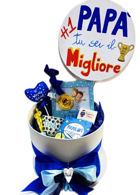 Scatola Regalo Tonda Box Cappelliera Festa Del Papà Personalizzabile