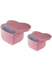 Scatola Regalo Cuore Rosa In Velluto