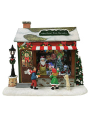 Carillon Natalizio Negozio Dei Treni Di Babbo Natale 27cm
