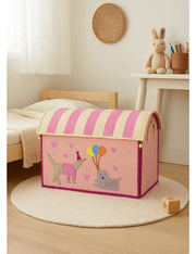 Rice Cesta Rafia Cassetta Contenitore Per Giochi Animal Party Rosa 45cm