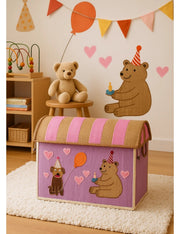 Rice Cesta Rafia Cassetta Contenitore Per Giochi Animal Party Rosa 52cm