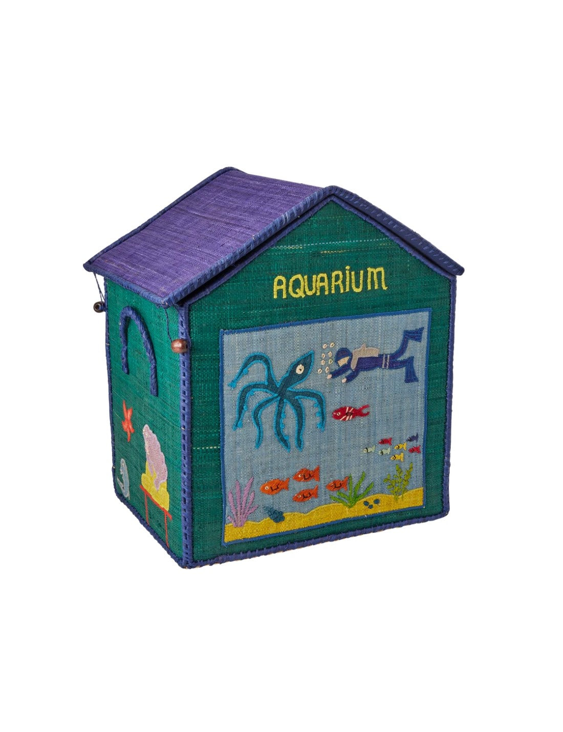 Rice Cesta Rafia Casetta Contenitore Per Giochi Acquario 43cm