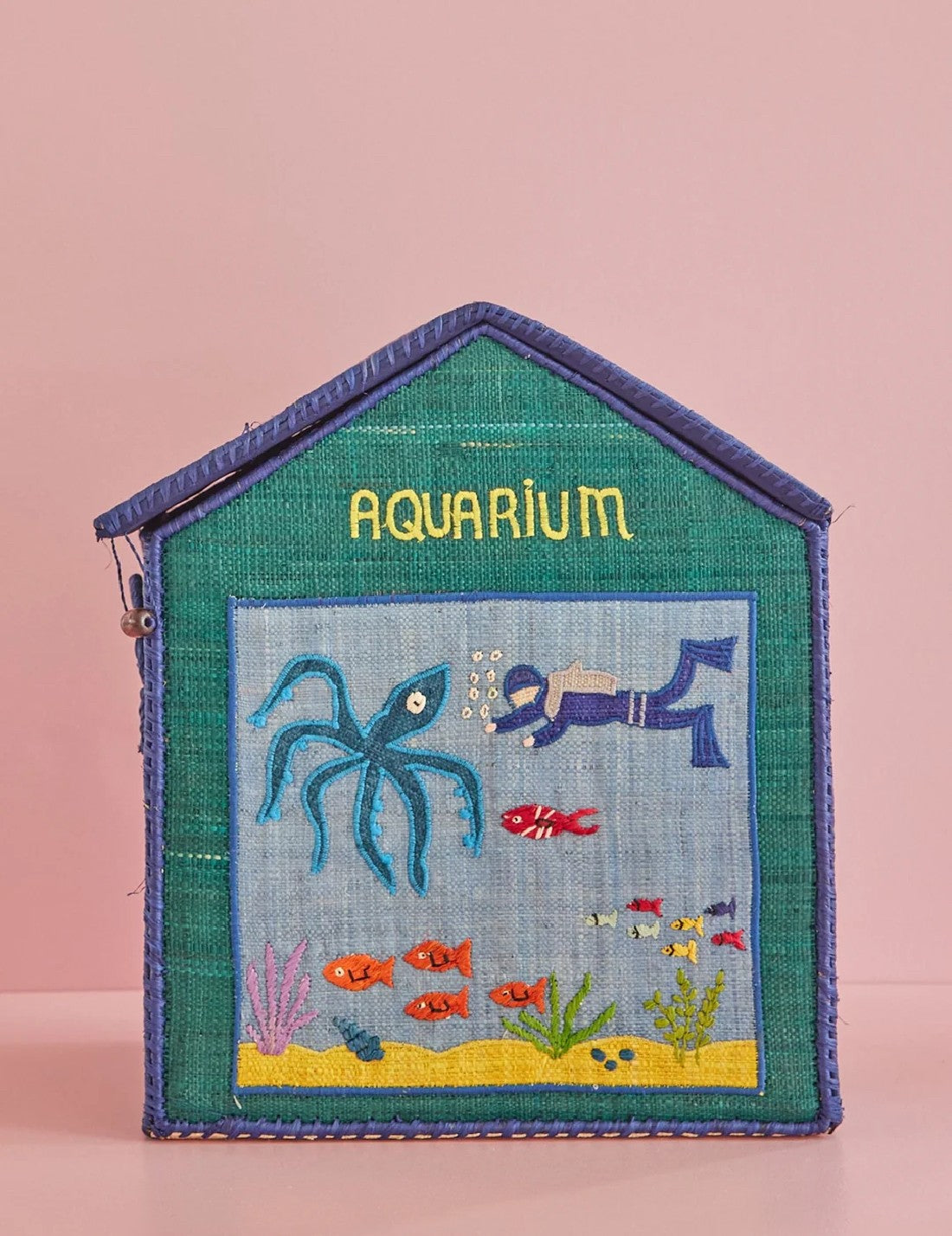 Rice Cesta Rafia Casetta Contenitore Per Giochi Acquario 43cm