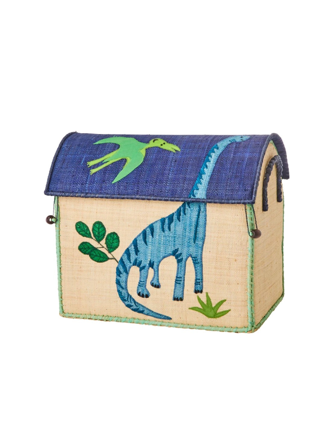 Rice Cesta Rafia Cassetta Contenitore Per Giochi Dinosauro 37cm