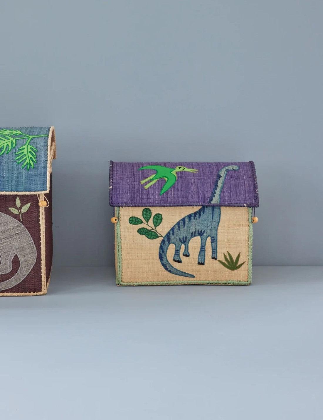 Rice Cesta Rafia Cassetta Contenitore Per Giochi Dinosauro 37cm